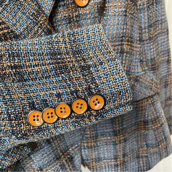 Veronica Beard Miller Plaid Dickey Blazer Jacket Cerulean Size 10 - Picture 5 of 10